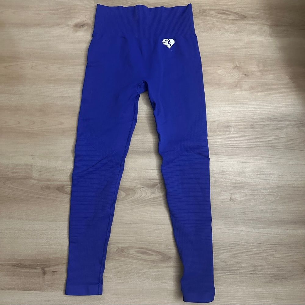 Women's Best Blue Power Seamless Leggings Size Medium Work Out‎ - Picture 2 of 7